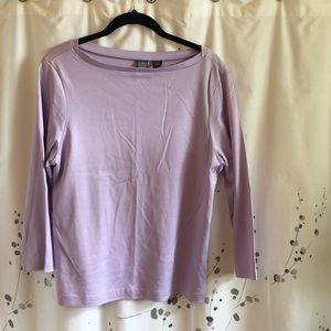 3/4 Sleeve Lavender Saks Top